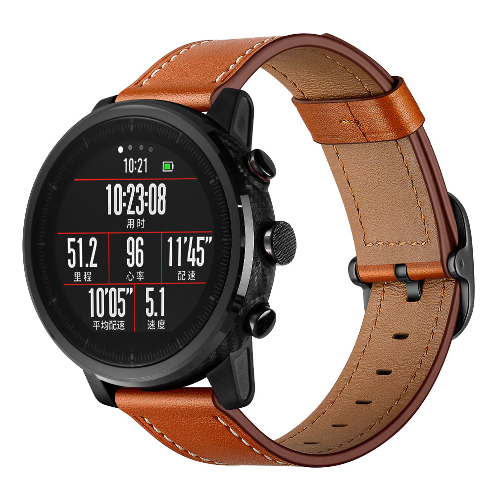 22mm Cowhide Leather Watch Band (DS Style) for Huami Amazfit 1/2S