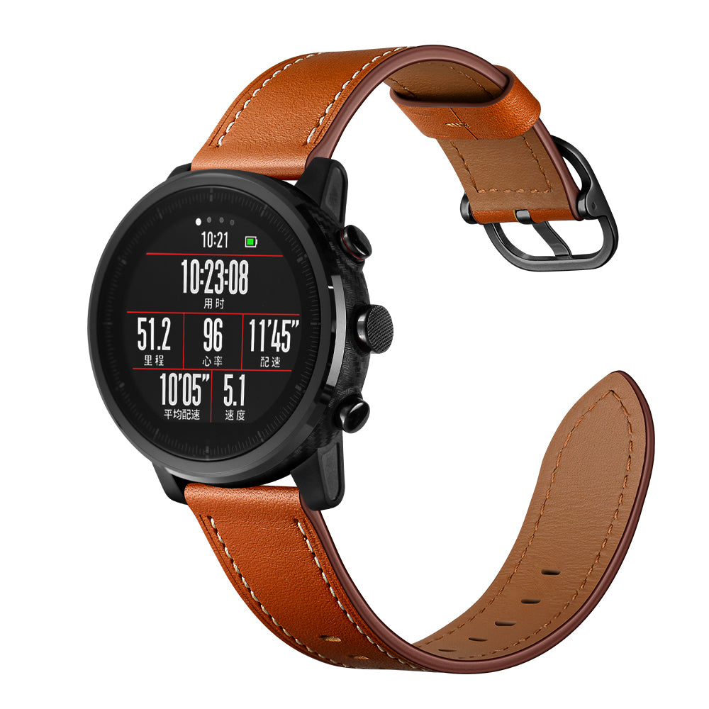 22mm Cowhide Leather Watch Band (DS Style) for Huami Amazfit 1/2S