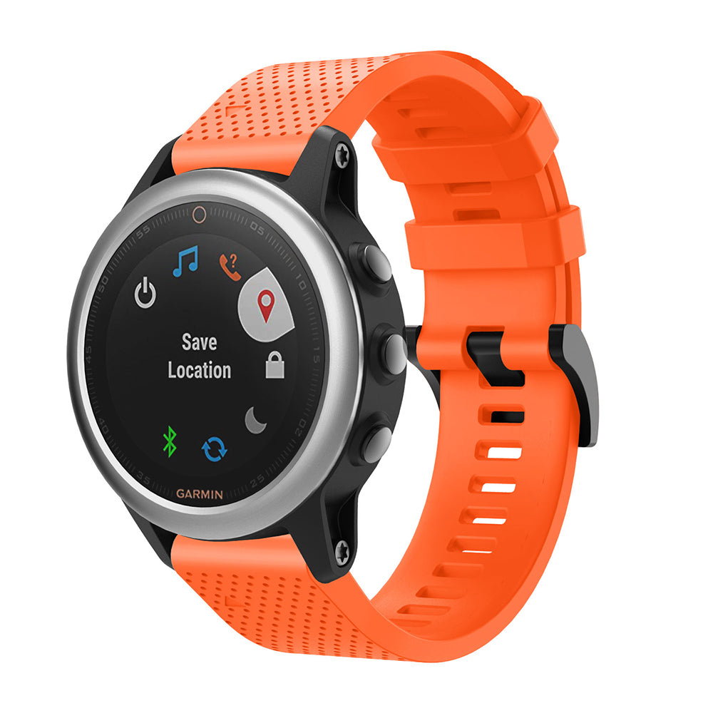 With Black Triangle Buckle Silicone Watch Strap for Garmin Fenix 5S