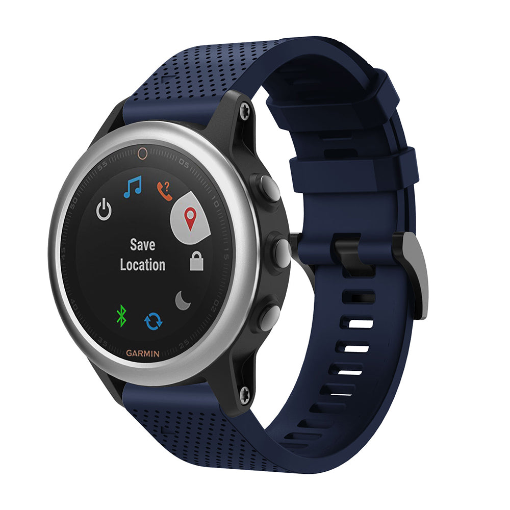 With Black Triangle Buckle Silicone Watch Strap for Garmin Fenix 5S