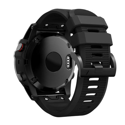 Horizontal Streak with Black Triangle Buckle Silicone Watch Band for Garmin Fenix 5X