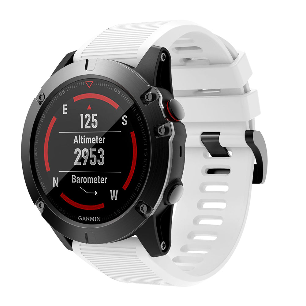 Horizontal Streak with Black Triangle Buckle Silicone Watch Band for Garmin Fenix 5X