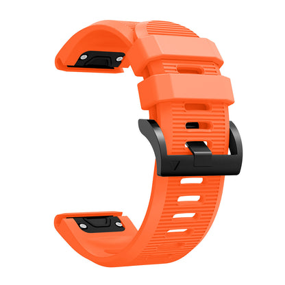 Horizontal Streak with Black Triangle Buckle Silicone Watch Band for Garmin Fenix 5X