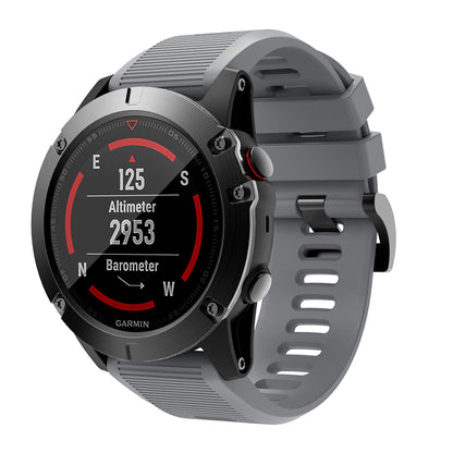 Horizontal Streak with Black Triangle Buckle Silicone Watch Band for Garmin Fenix 5X