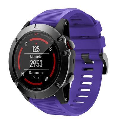 Horizontal Streak with Black Triangle Buckle Silicone Watch Band for Garmin Fenix 5X