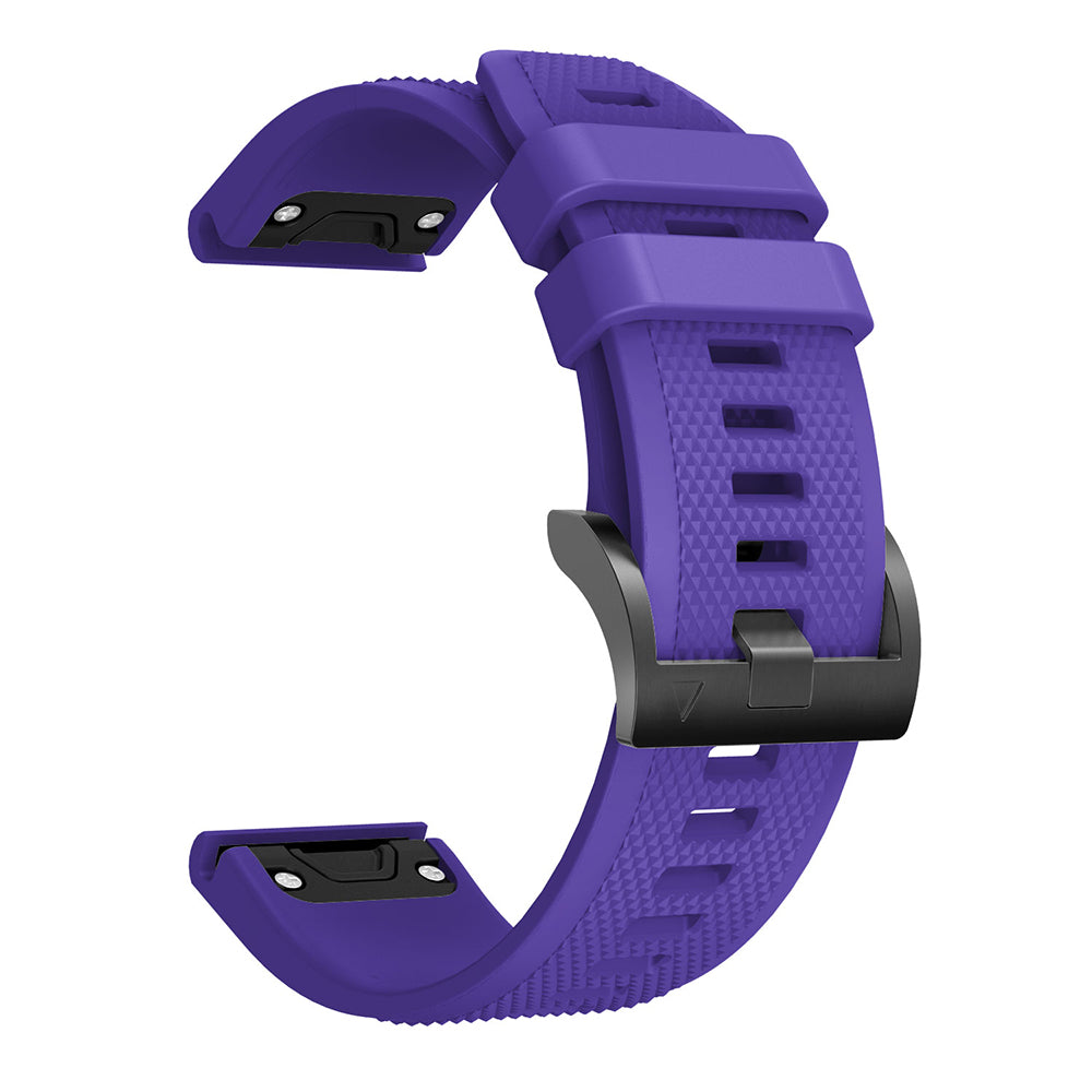 Silicone Watch Band for Garmin Fenix 5 Adjustable Smart Watch Strap with Black Triangle Buckle