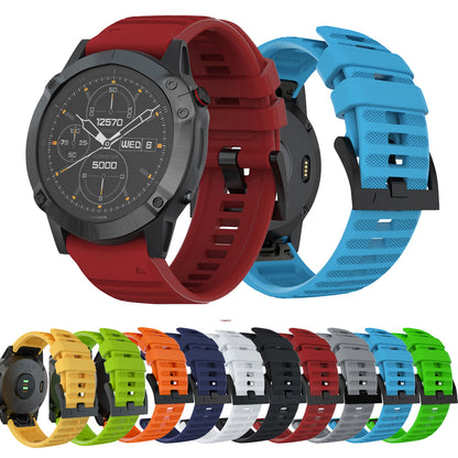 26mm Silicone Watch Strap for Garmin Fenix 7X/6X GPS/ 6X Pro Smart Watch Band Replacement