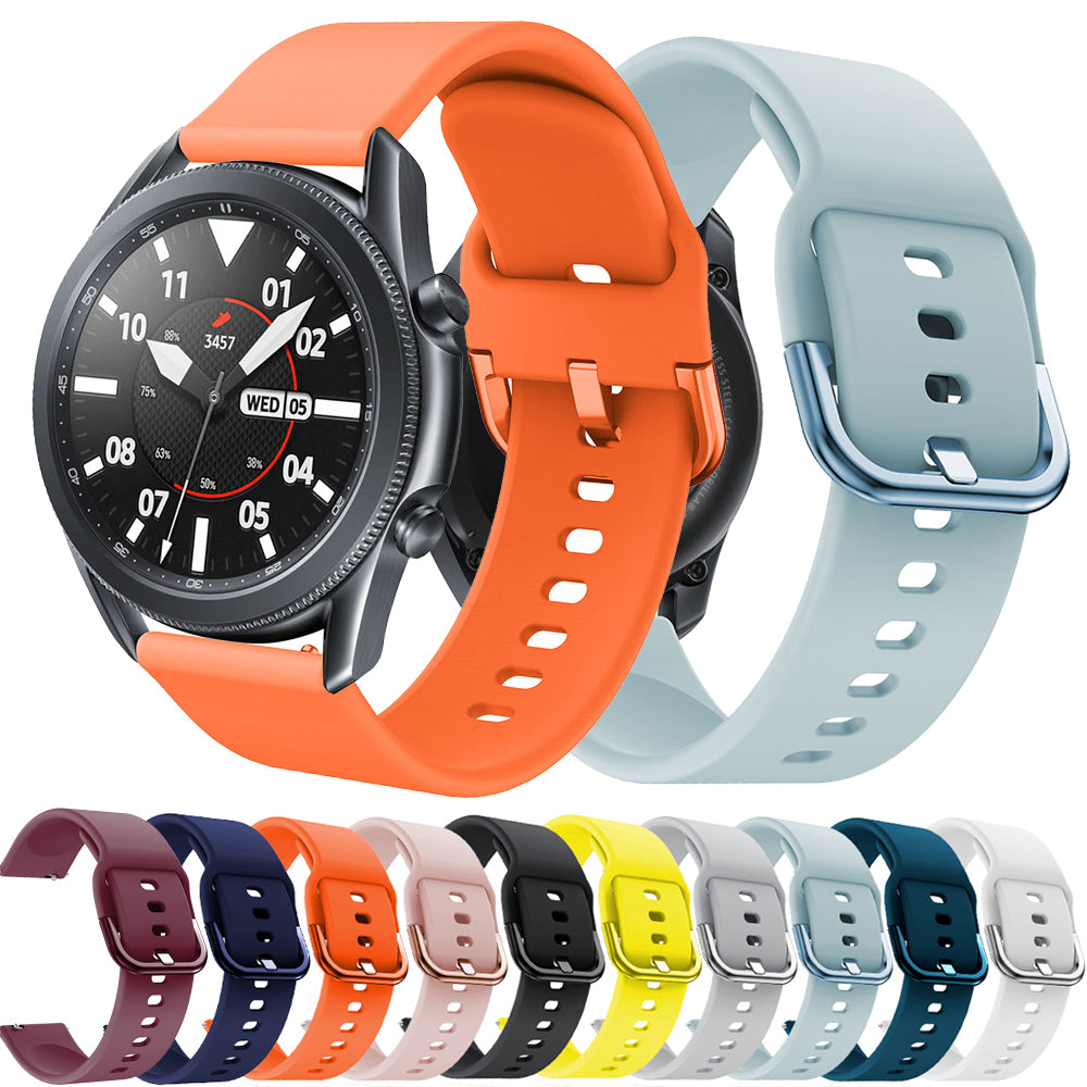 Silicone Watch Band with Metal Buckle for Samsung Galaxy Watch3 45mm