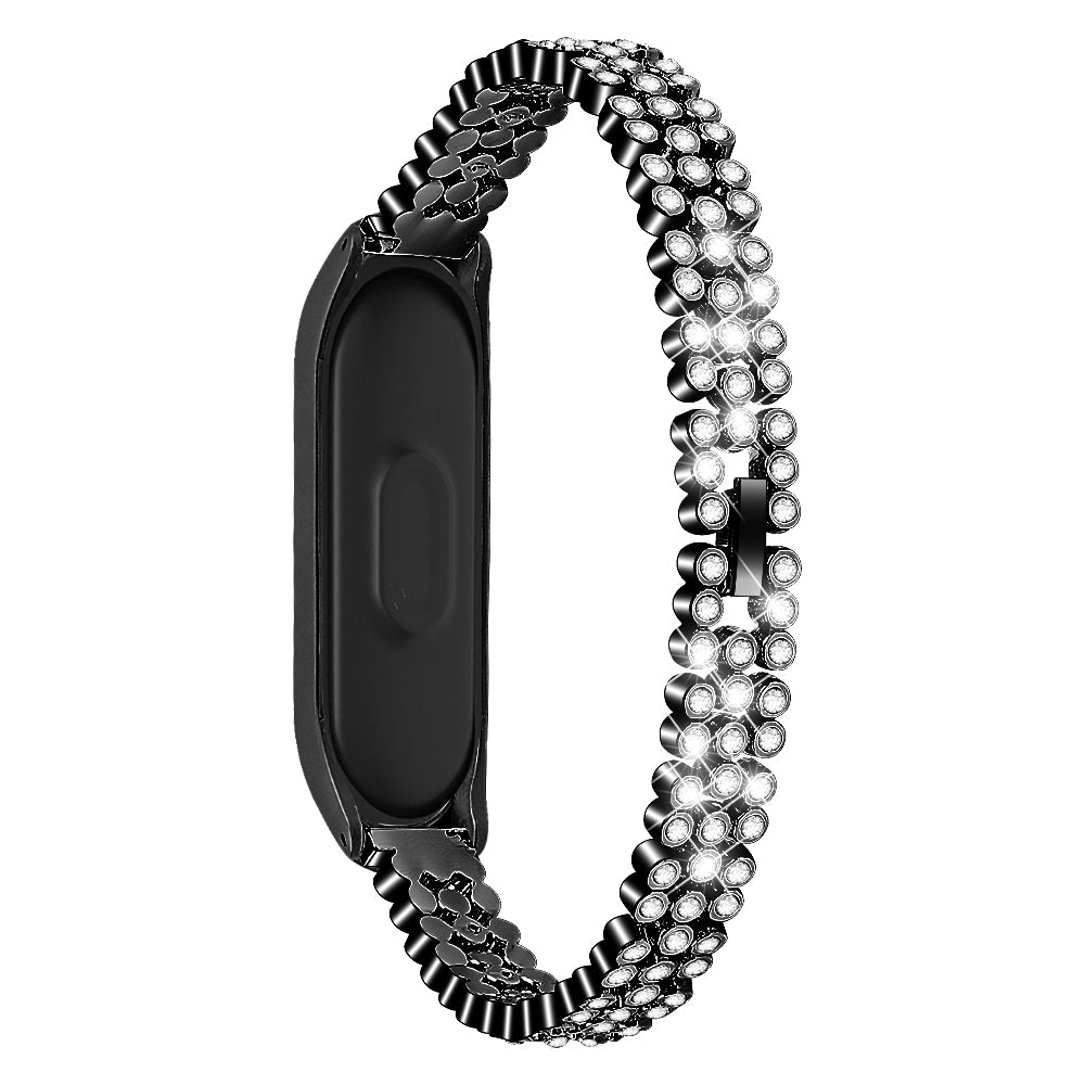 Rhinestone Decor Stainless Steel Smart Watch Band for Xiaomi Mi Band 5