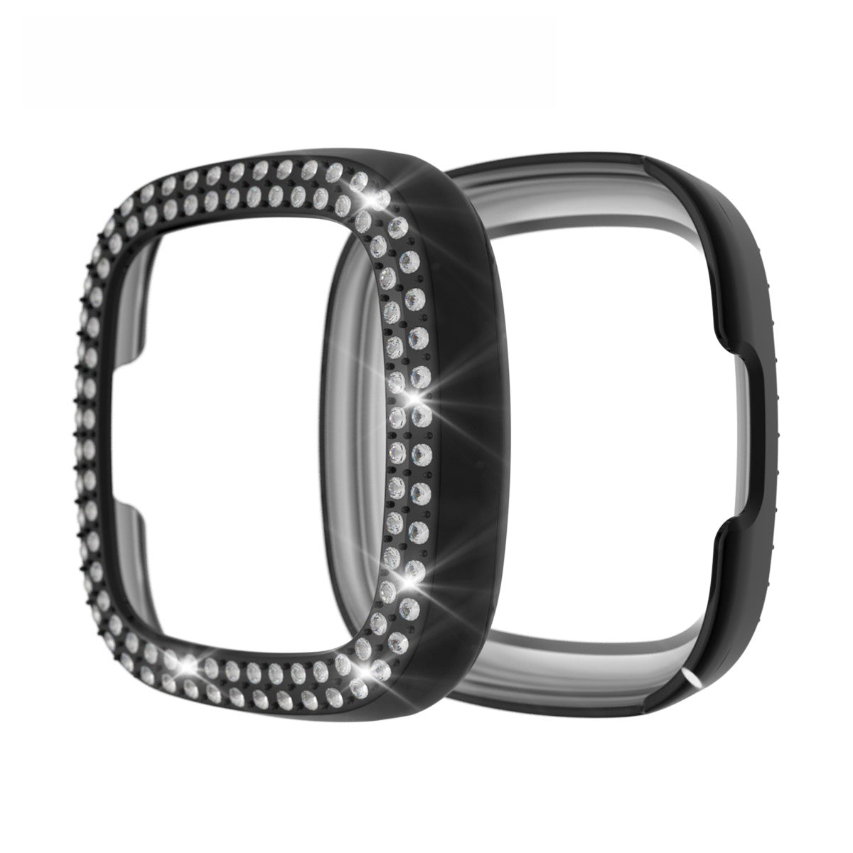 Dual-row Rhinestone Decor TPU Watch Cover for Fitbit Versa 3/Sense