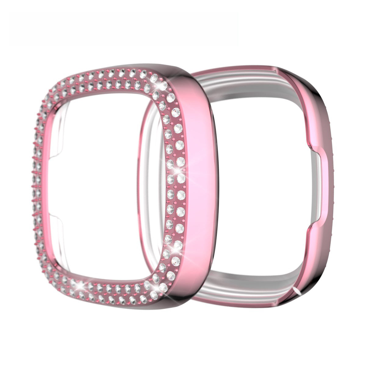 Dual-row Rhinestone Decor TPU Watch Cover for Fitbit Versa 3/Sense