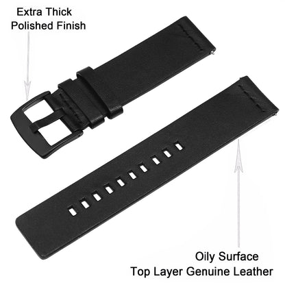 24mm Genuine Leather Watch Replacement Strap for Sony Smartwatch 2 SW2/Suunto Traverse/Seiko SUN059 etc.