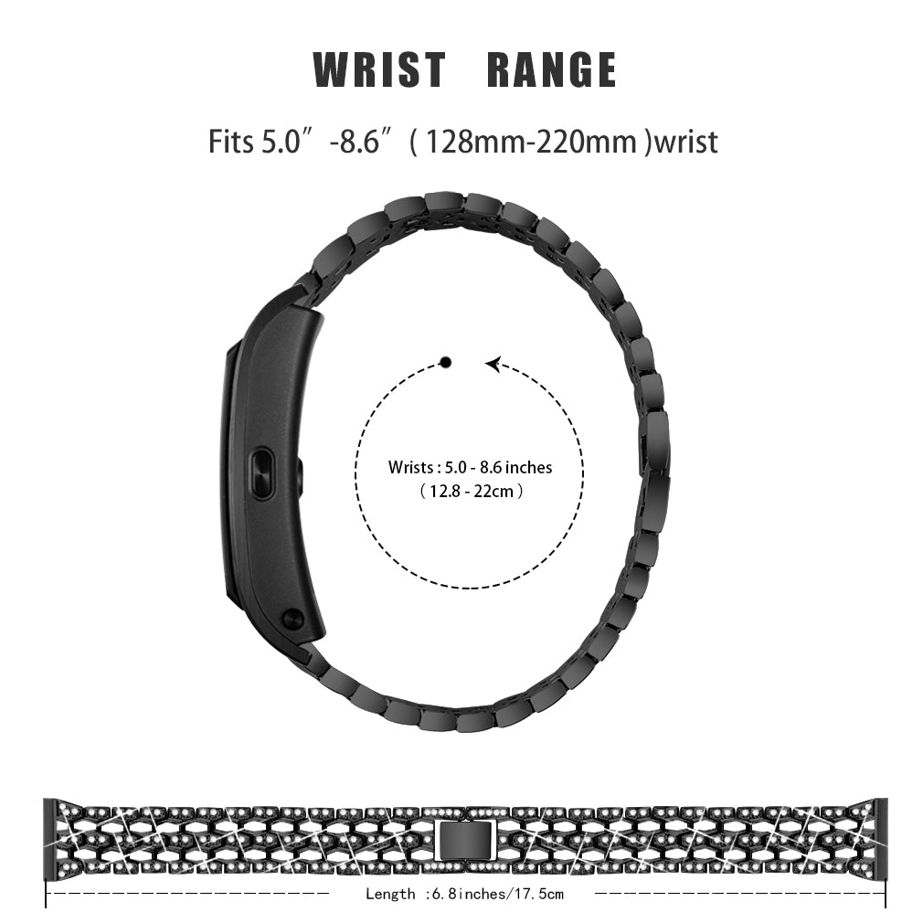 Metal Smart Watch Band for Huawei TalkBand B5 Rhinestone Decor