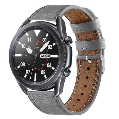 22mm Genuine Leather Watch Band Strap for Samsung Galaxy Watch3 45mm etc.