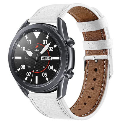 22mm Genuine Leather Watch Band Strap for Samsung Galaxy Watch3 45mm etc.