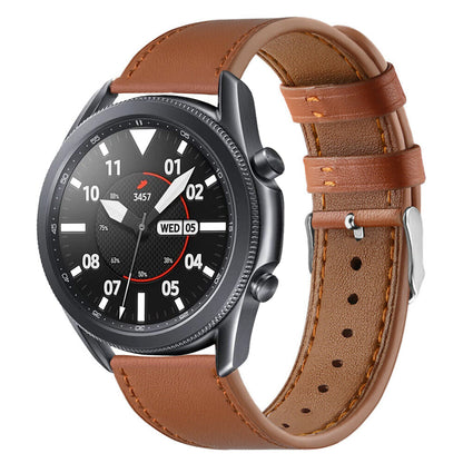 22mm Genuine Leather Watch Band Strap for Samsung Galaxy Watch3 45mm etc.