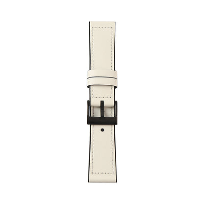 22mm Stitching Decor Leather Coated TPU Watch Band