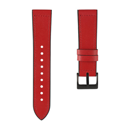 22mm Stitching Decor Leather Coated TPU Watch Band