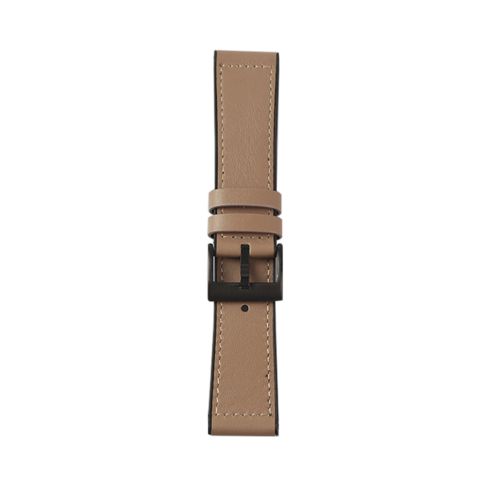 22mm Stitching Decor Leather Coated TPU Watch Band