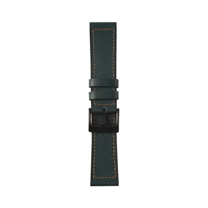 22mm Stitching Decor Leather Coated TPU Watch Band