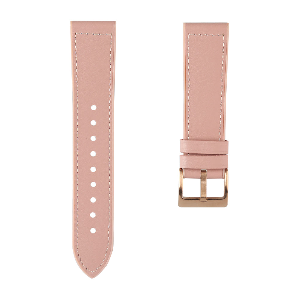 22mm Stitching Decor Leather Coated TPU Watch Band