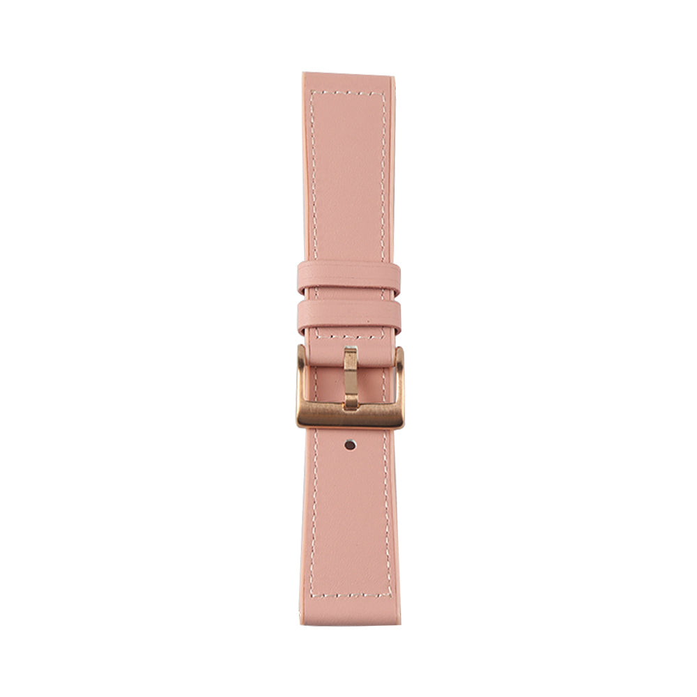 22mm Stitching Decor Leather Coated TPU Watch Band