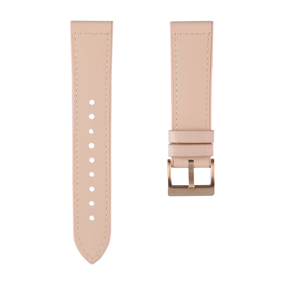 22mm Stitching Decor Leather Coated TPU Watch Band