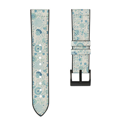 22mm Stitching Decor Leather Coated TPU Watch Band