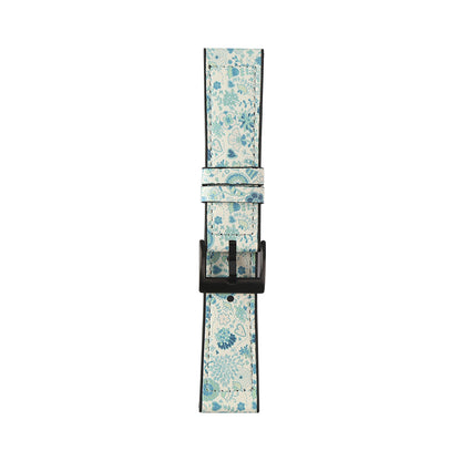 22mm Stitching Decor Leather Coated TPU Watch Band