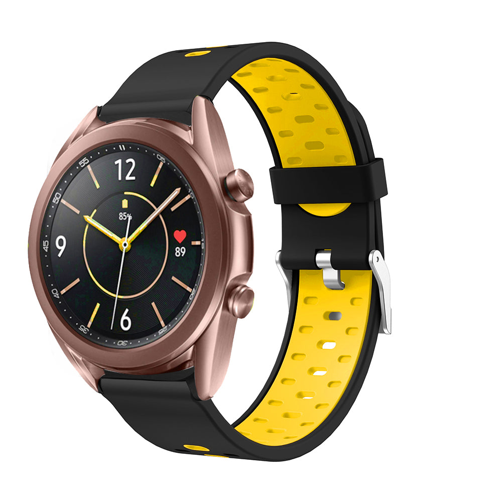 20mm Dual-colors Silicone Watch Replace Band for Samsung Galaxy Watch3 41mm