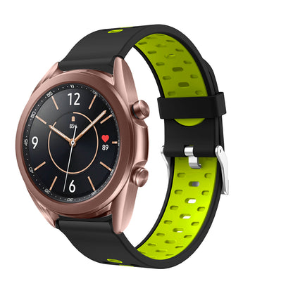 20mm Dual-colors Silicone Watch Replace Band for Samsung Galaxy Watch3 41mm