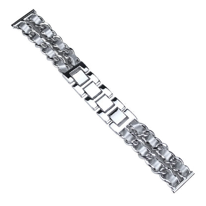 Stainless Steel+PU Leather Watch Strap 20MM Smart Watch Strap Replacement for Polar Pacer Pro