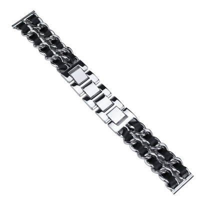 Stainless Steel+PU Leather Watch Strap 20MM Smart Watch Strap Replacement for Polar Pacer Pro