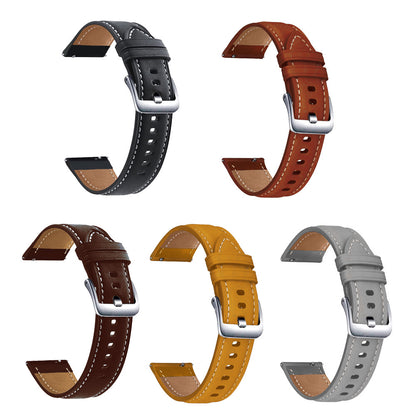 22mm Genuine Leather Watch Strap Replacement for Samsung Galaxy Watch3 45MM R840