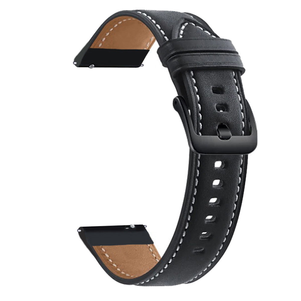 22mm High-quality Genuine Leather Watch Wrist Strap (Black Buckle) for Samsung Galaxy Watch3 45mm R840