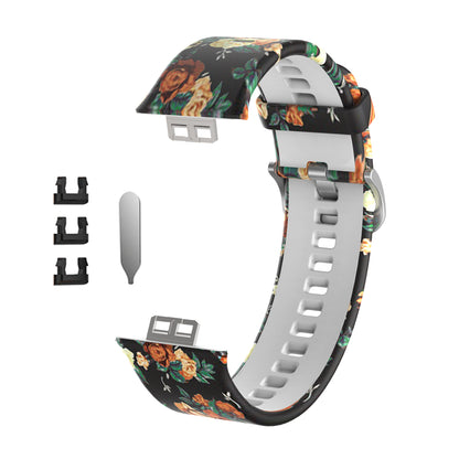 Pattern Printing Silicone Watch Band Strap Replacement for Huawei Watch Fit