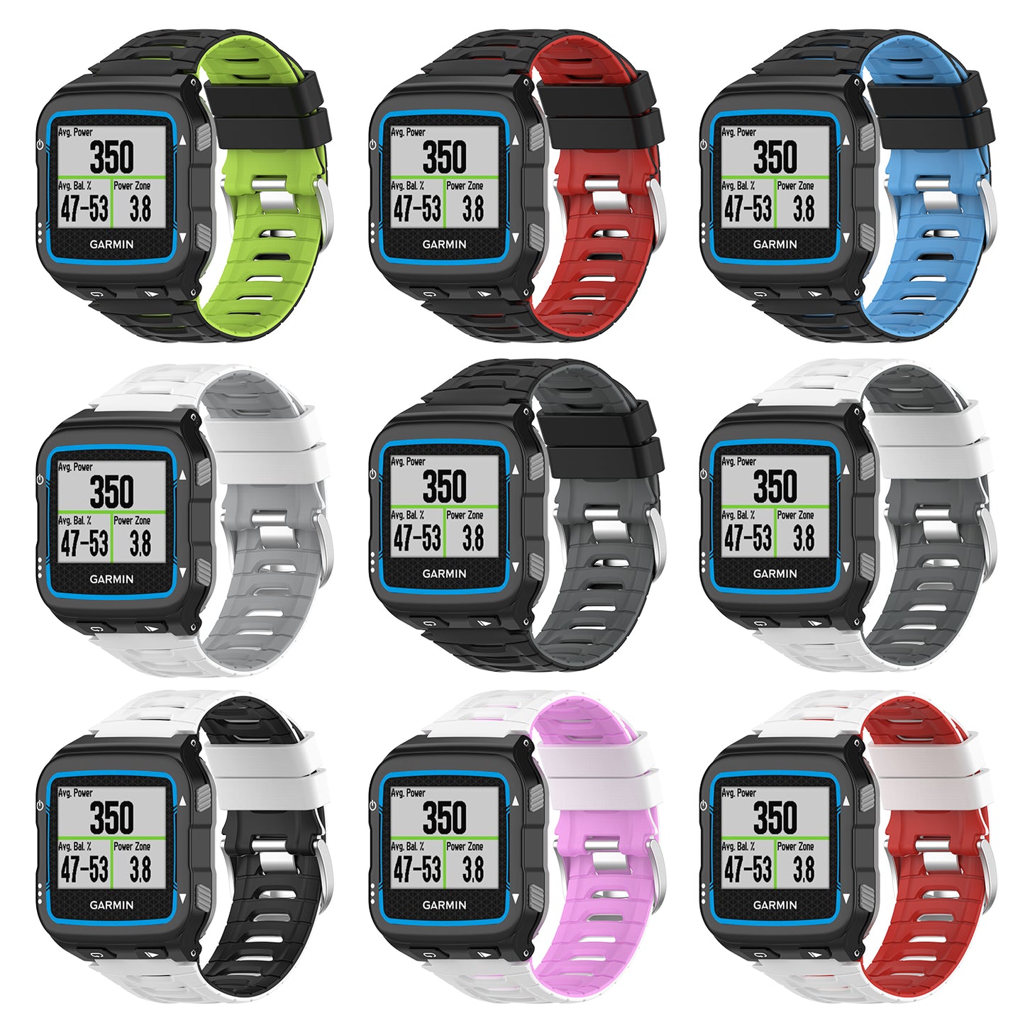 Two-tone Soft Silicone Wristband Watch Strap for Garmin Forerunner 920XT