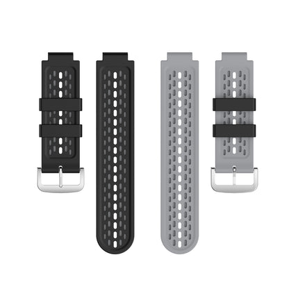 24MM Dual-layer Soft Silicone Watch Band Strap Replacement for Garmin Forerunner220 230 235 620 630 735