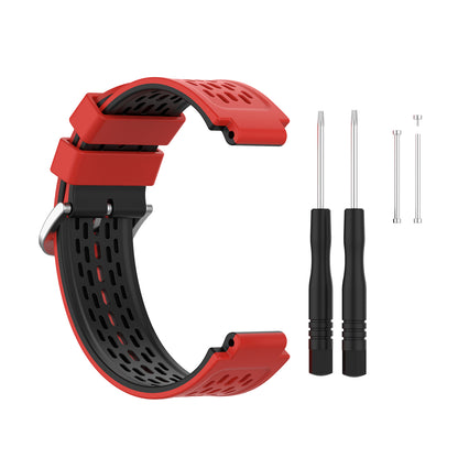 24MM Dual-layer Soft Silicone Watch Band Strap Replacement for Garmin Forerunner220 230 235 620 630 735