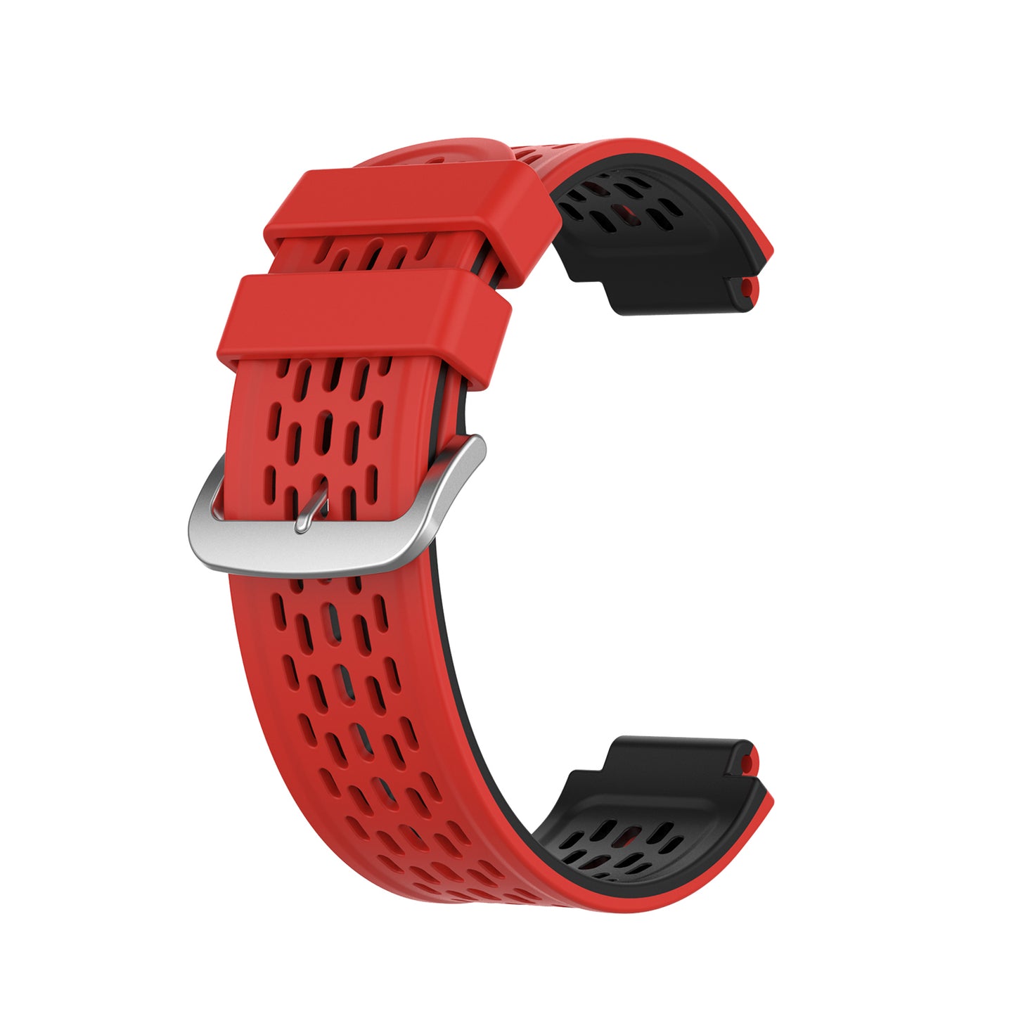 24MM Dual-layer Soft Silicone Watch Band Strap Replacement for Garmin Forerunner220 230 235 620 630 735