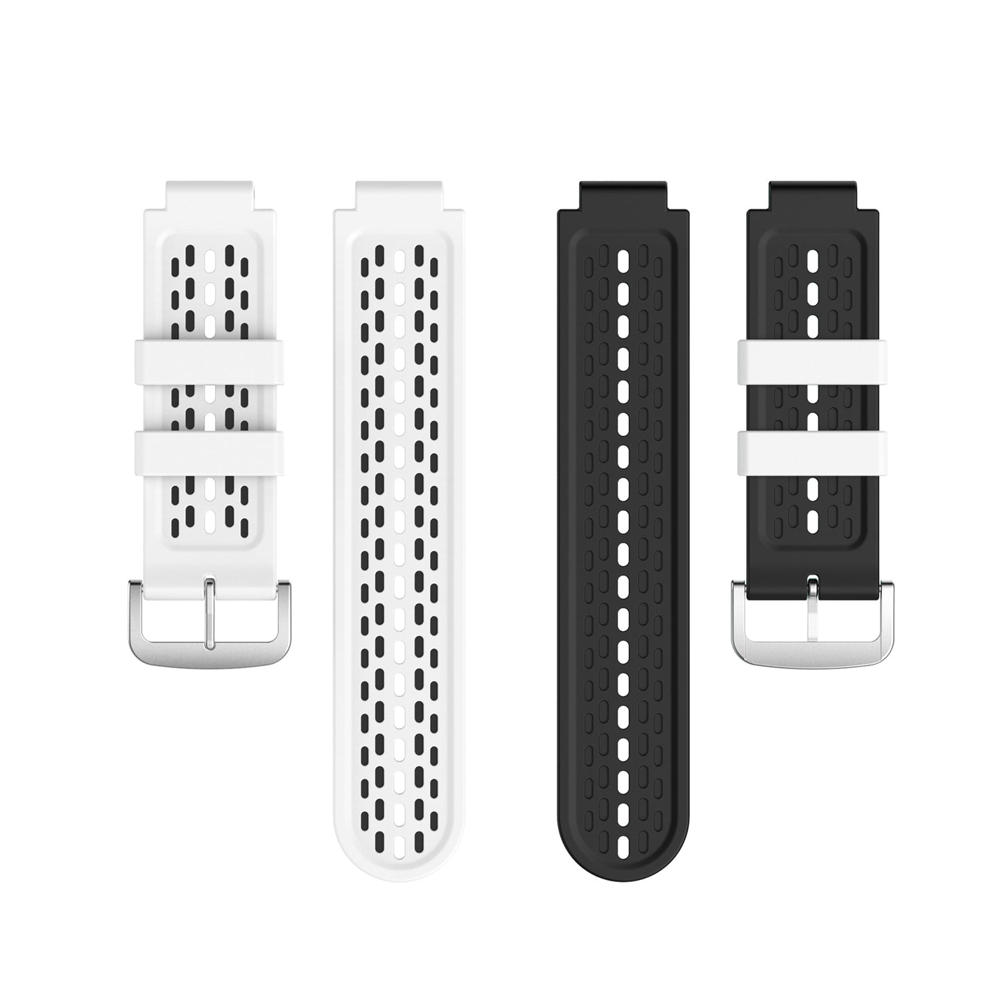 24MM Dual-layer Soft Silicone Watch Band Strap Replacement for Garmin Forerunner220 230 235 620 630 735