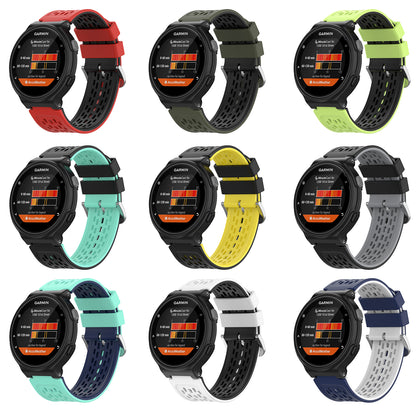 24MM Dual-layer Soft Silicone Watch Band Strap Replacement for Garmin Forerunner220 230 235 620 630 735