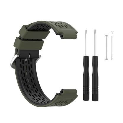 24MM Dual-layer Soft Silicone Watch Band Strap Replacement for Garmin Forerunner220 230 235 620 630 735