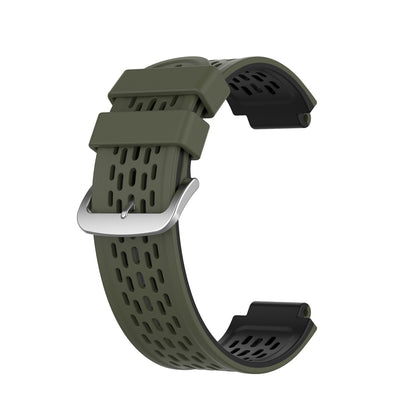 24MM Dual-layer Soft Silicone Watch Band Strap Replacement for Garmin Forerunner220 230 235 620 630 735