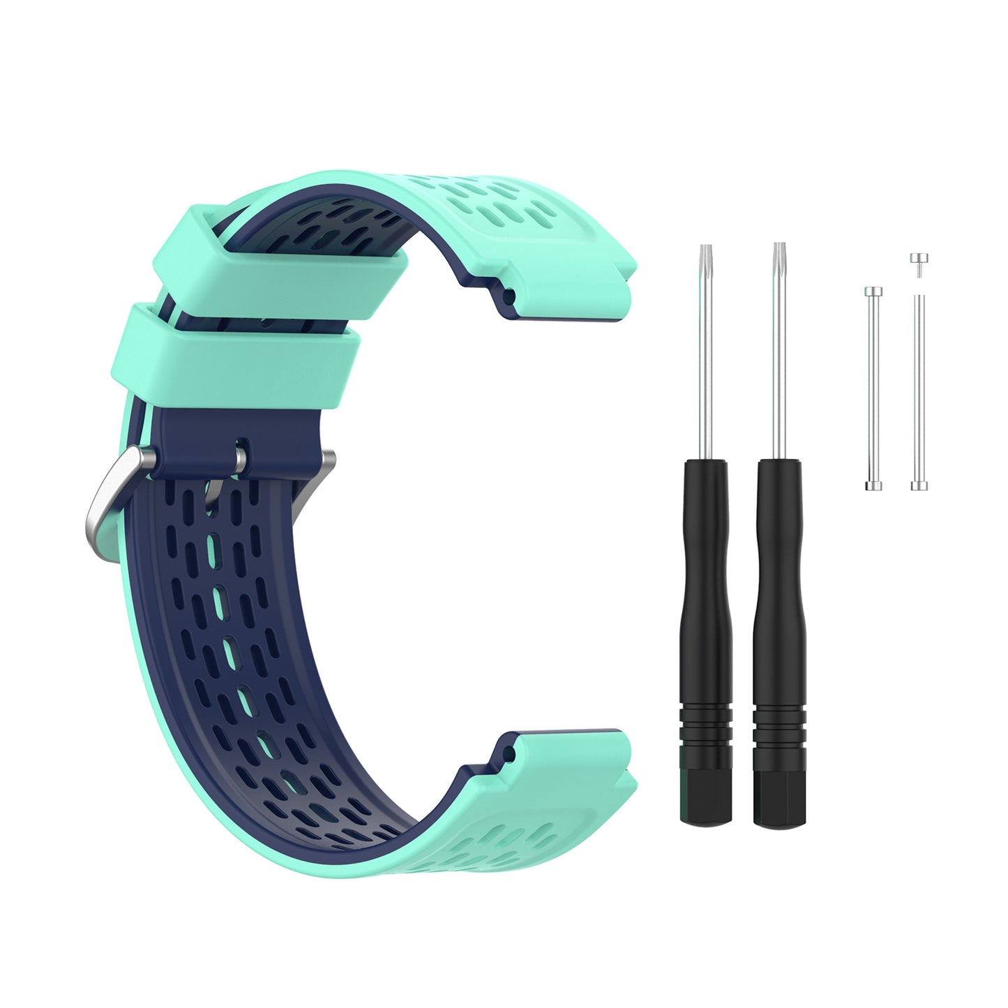 24MM Dual-layer Soft Silicone Watch Band Strap Replacement for Garmin Forerunner220 230 235 620 630 735