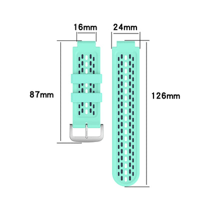 24MM Dual-layer Soft Silicone Watch Band Strap Replacement for Garmin Forerunner220 230 235 620 630 735