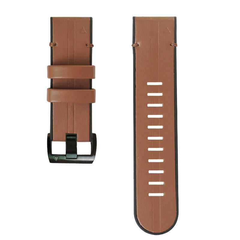 For Garmin Fenix 6X/5X Plus/3/3HR Watch Strap Genuine Leather + Silicone Wrist Band Replacement