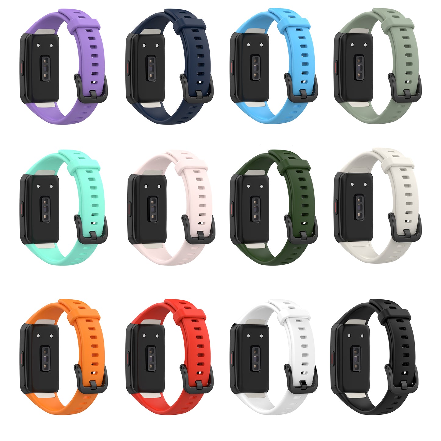 Solid Color Silicone Sport Watch Band Strap Replacement for Honor Band 6