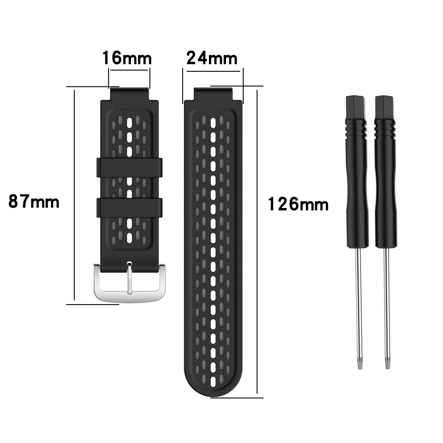 Double Color Silicone Watch Band Wrist Strap Replacement for Garmin Approach S2 S4 / Garmin Vivoactive