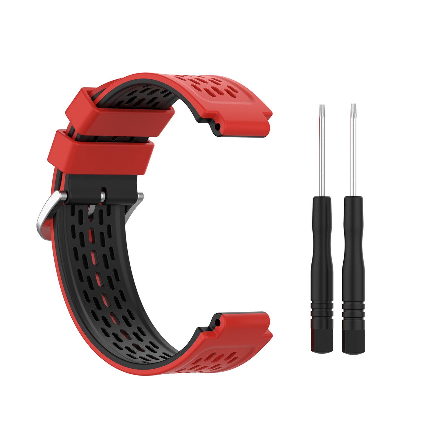 Double Color Silicone Watch Band Wrist Strap Replacement for Garmin Approach S2 S4 / Garmin Vivoactive